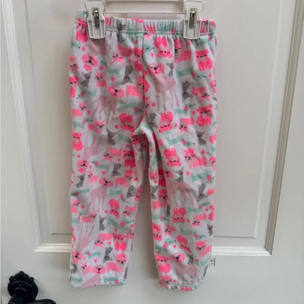 NWOT Simple Joys 4T Girls Carter's Multicolor Dog Pajama Bottoms Soft Fleece